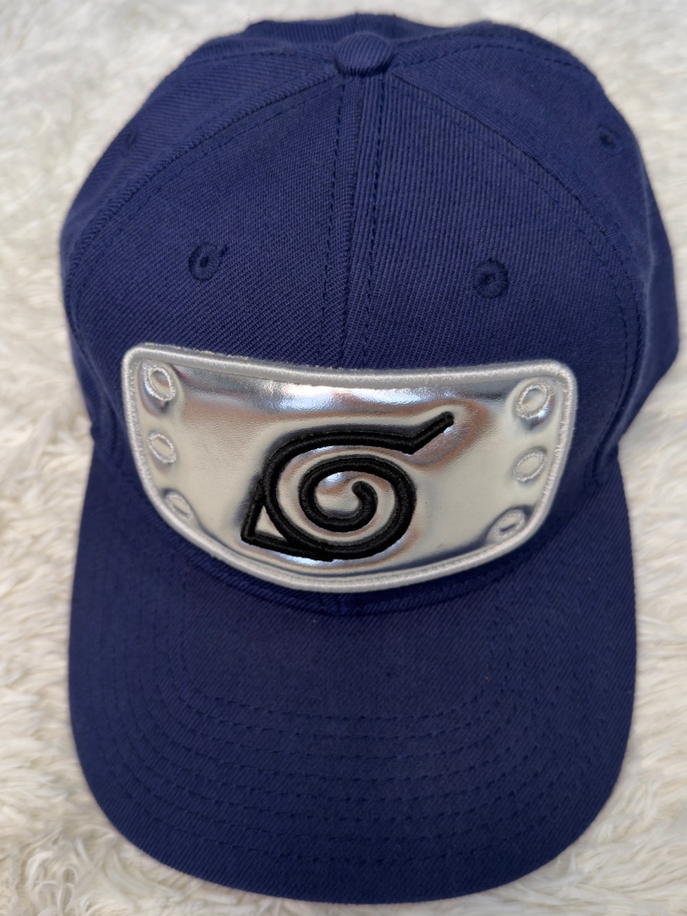 Navy Blue Baseball Cap with Silver Emblem